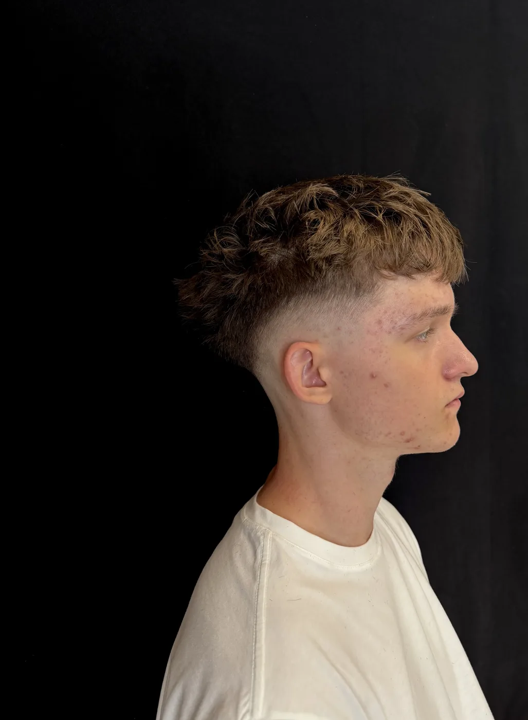 French crop z mocnym skin fade — realizacja Pauliny